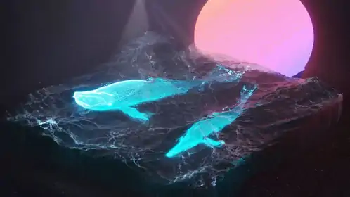 Animated 3D Whales Animated Wallpaper