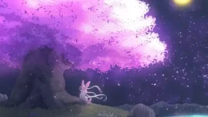 Night Pink Tree Live Wallpaper