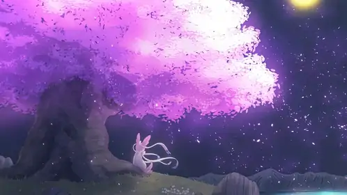 Night Pink Tree Live Wallpaper