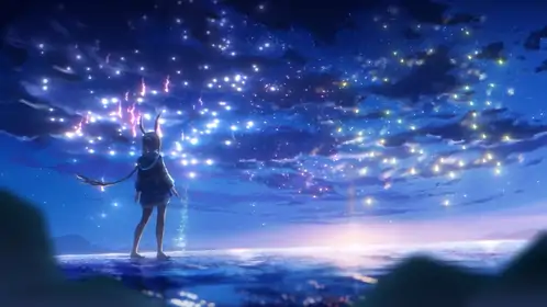 Anime Girl Long Night 2K Live Wallpaper