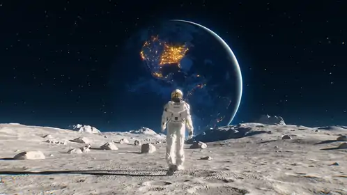 Man Walking In The Moon Live Wallpaper