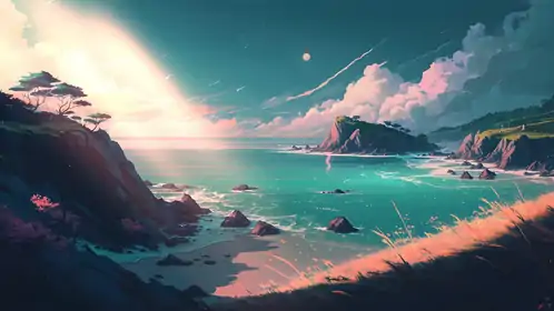 Anime Beach Sunset 4K Live Wallpaper Anime Beach Sunset 4K Live Wallpaper