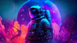 Astronaut Neon Planet 4K Live Wallpaper