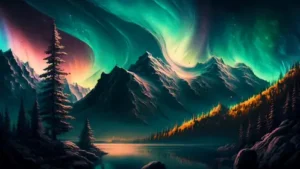 Aurora Over The Mountain Live Wallpaper
