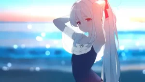 Blue Miyako Swimsuit Animated Wallpaper