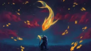 Cat and Goldfish Animated Wallpaper