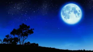 4K Night Sky Glowing Moon Live Wallpaper