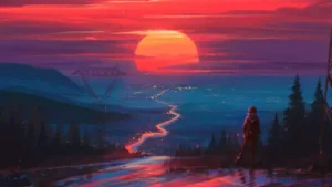 4K Road To Sunset Animated Wallpaper